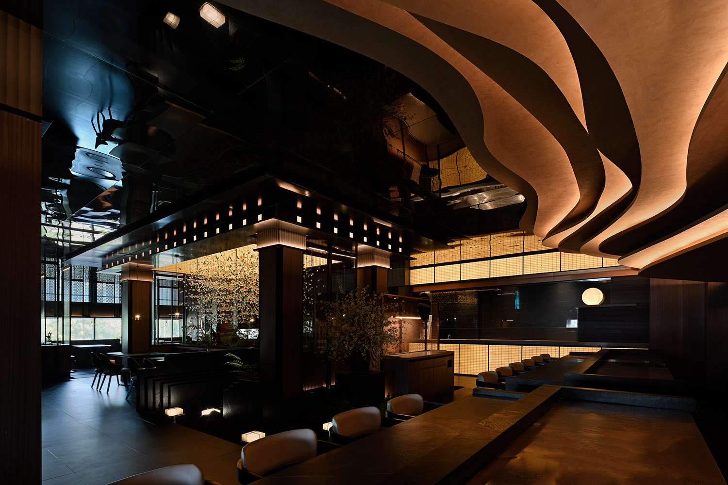 餐廳設計,日料餐廳設計,日式鐵板燒餐廳設計,餐廳設計案例,上鼎·精致鐵板料理,徐州上鼎鐵板燒,徐州,徐州餐廳設計,花生聯盟設計