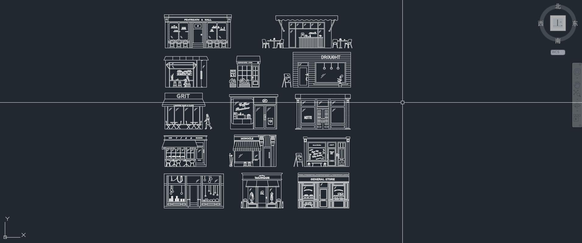 創意立麵素材,矢量素材下載,矢量設計素材,咖啡廳門頭CAD圖塊,CAD素材,麵包店CAD立麵圖庫,服裝店門頭CAD圖庫,飾品店CAD門頭圖庫