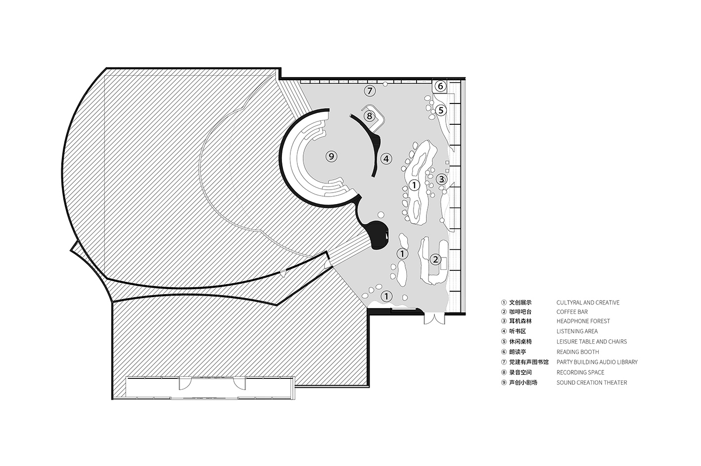 書店設計,書屋設計,有聲書店設計,書店設計案例,東太湖喜馬拉雅有聲書屋,蘇州,蘇州書店,建築設計,平介設計