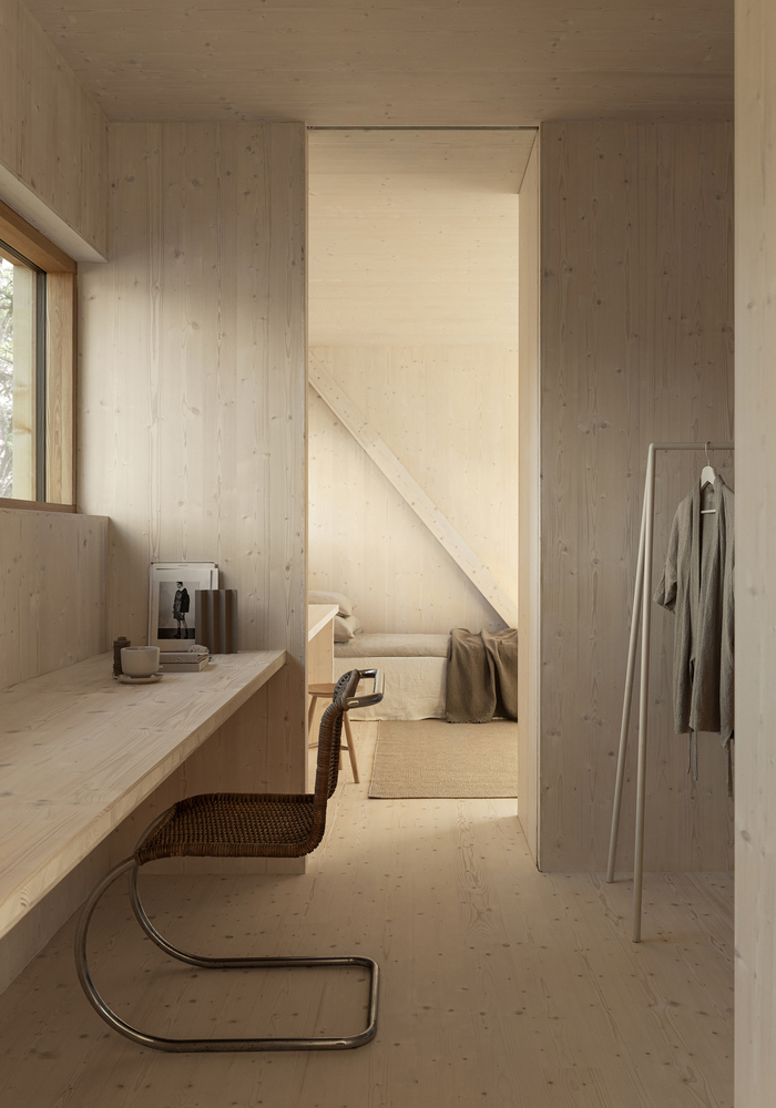 森林度假屋,Lowén Widman Arkitekter,住宅設計案例,瑞典,原木色,度假屋設計