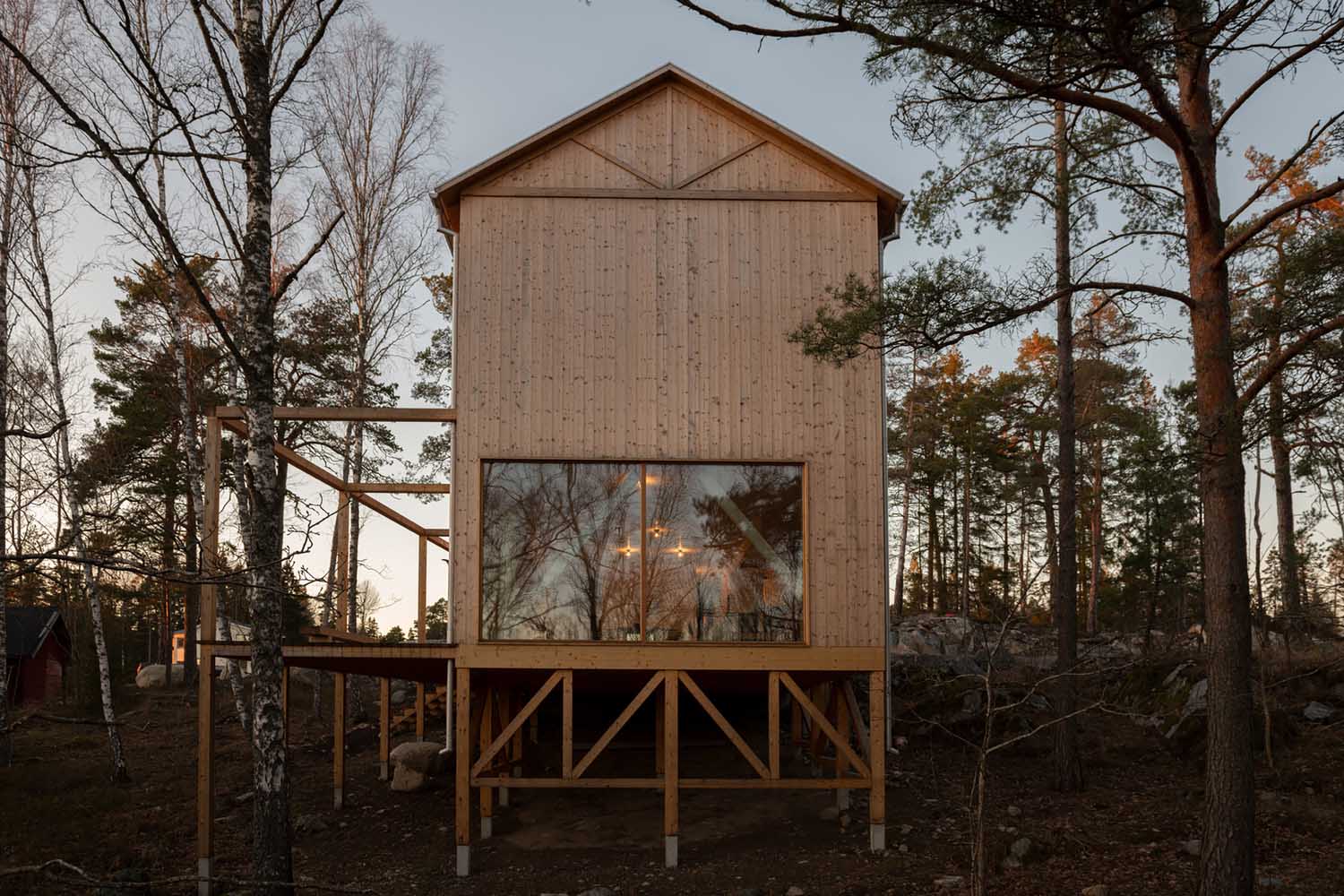 森林度假屋,Lowén Widman Arkitekter,住宅設計案例,瑞典,原木色,度假屋設計