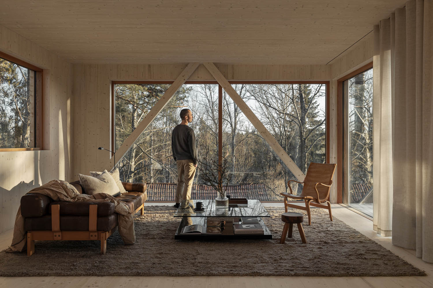 森林度假屋,Lowén Widman Arkitekter,住宅設計案例,瑞典,原木色,度假屋設計