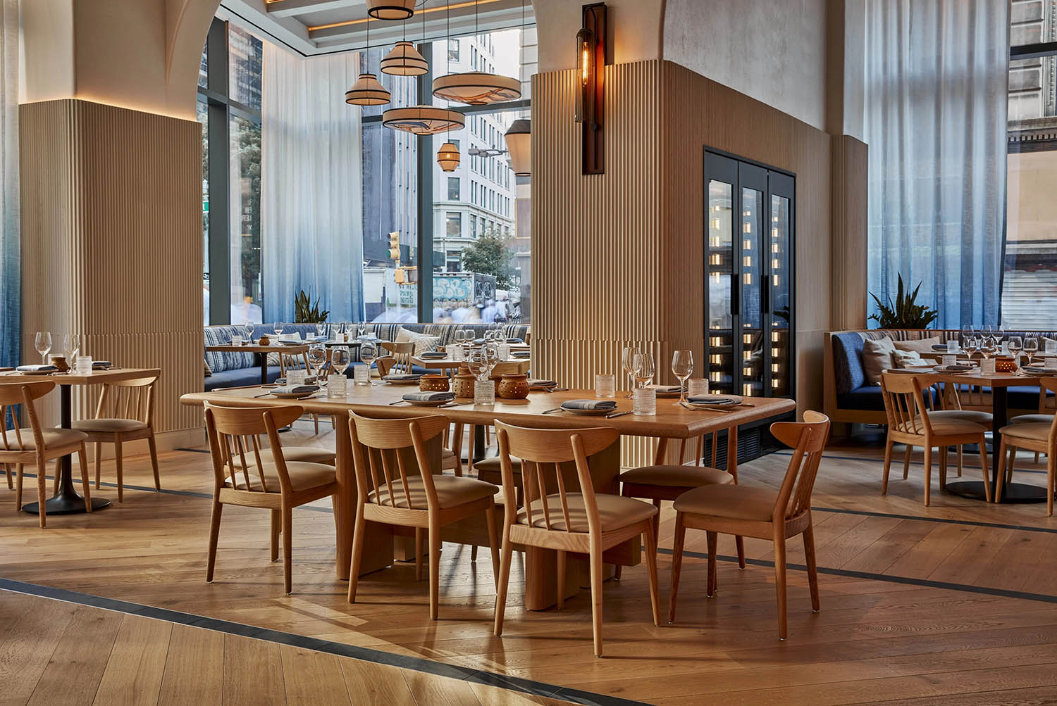 國外酒店餐廳設計,酒店餐廳設計案例,地中海美食餐廳,紐約麗思卡爾頓酒店,麗思卡爾頓酒店餐廳,Rockwell Group