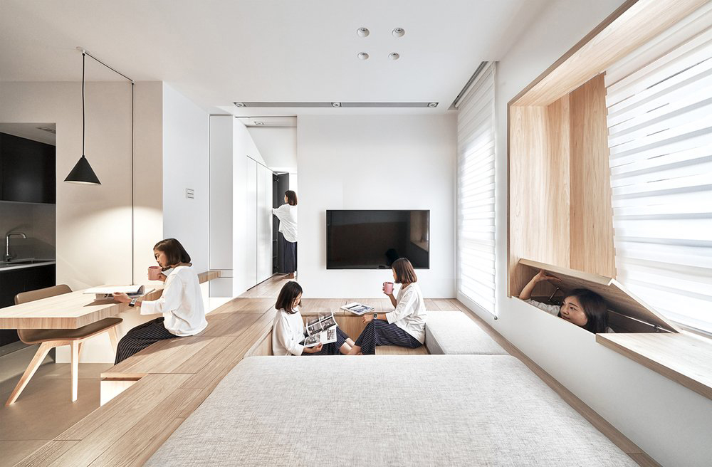 公寓設計,公寓設計案例,蟲點子創意,30㎡,台北,小戶型設計,公寓裝修,米色,最小宅,精致小宅
