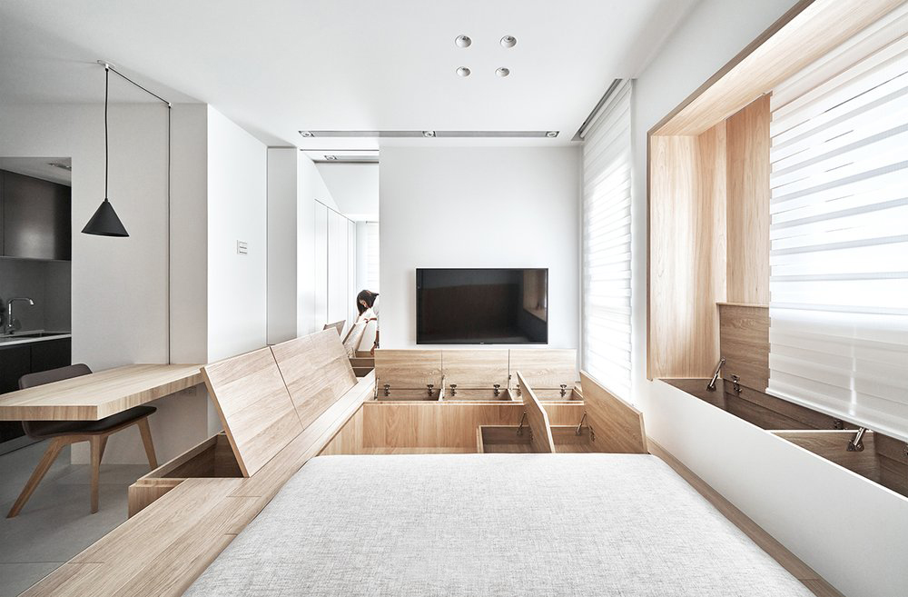 公寓設計,公寓設計案例,蟲點子創意,30㎡,台北,小戶型設計,公寓裝修,米色,最小宅,精致小宅