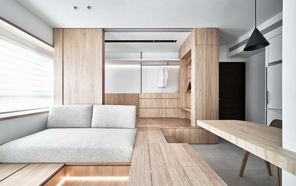 公寓設計,公寓設計案例,蟲點子創意,30㎡,台北,小戶型設計,公寓裝修,米色,最小宅,精致小宅