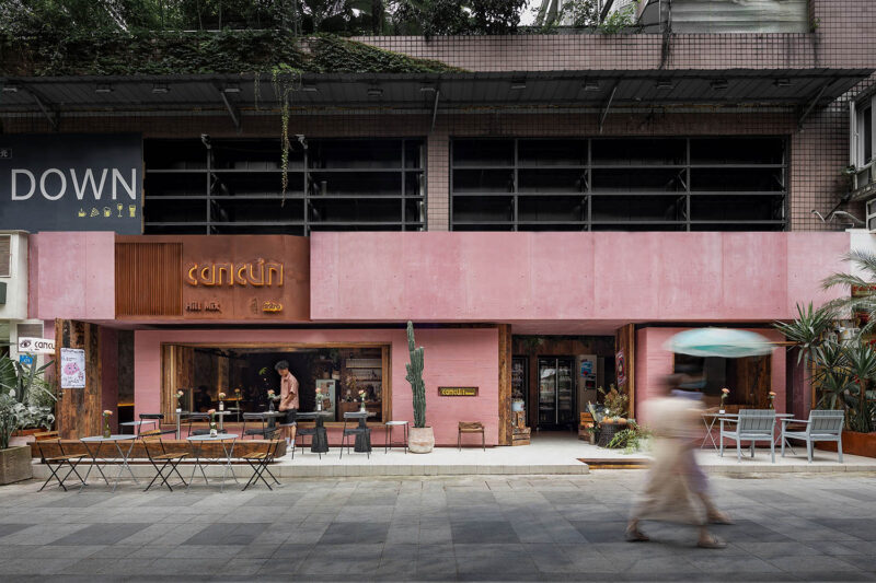 幾裏設計 | 懸浮的墨西哥紅盒子，重慶Cancun Bistro