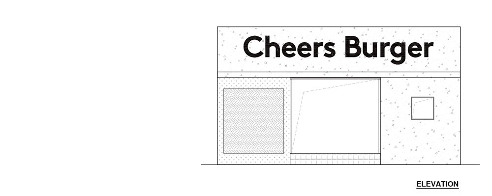 街邊店設計,街邊餐廳設計,餐廳設計,漢堡店設計,餐廳設計案例,餐廳設計方案,上海,Cheers Burger漢堡店,彥文建築工作室