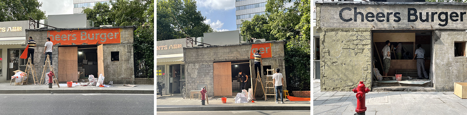 街邊店設計,街邊餐廳設計,餐廳設計,漢堡店設計,餐廳設計案例,餐廳設計方案,上海,Cheers Burger漢堡店,彥文建築工作室