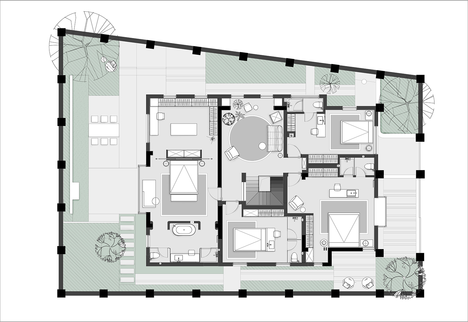 590㎡,別墅設計,別墅改造設計,別墅改造,別墅設計方案,別墅設計案例,現代風格別墅設計,聯排別墅設計,住宅設計,聚舍,廣州,冉古設計