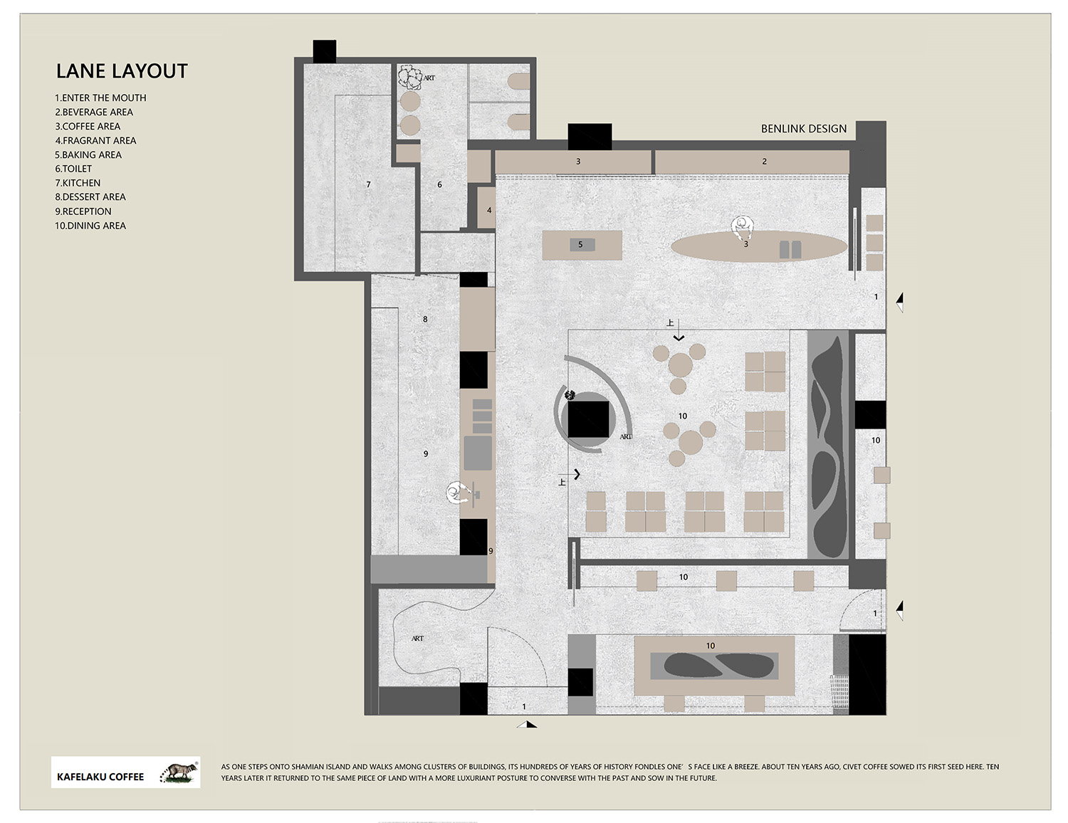 街邊咖啡店設計,咖啡店設計,咖啡店設計案例,咖啡店設計方案,茶飲店設計,廣州,貓屎咖啡在地生長概念店,本立設計