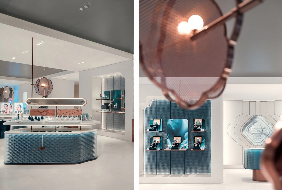 體驗店設計,零售店設計,護膚品零售店設計,美妝零售店設計,零售店設計案例,旗艦店設計,品牌店設計,花西子「隱園」全球首家線下旗艦店,杭州,立品設計Leaping Creative
