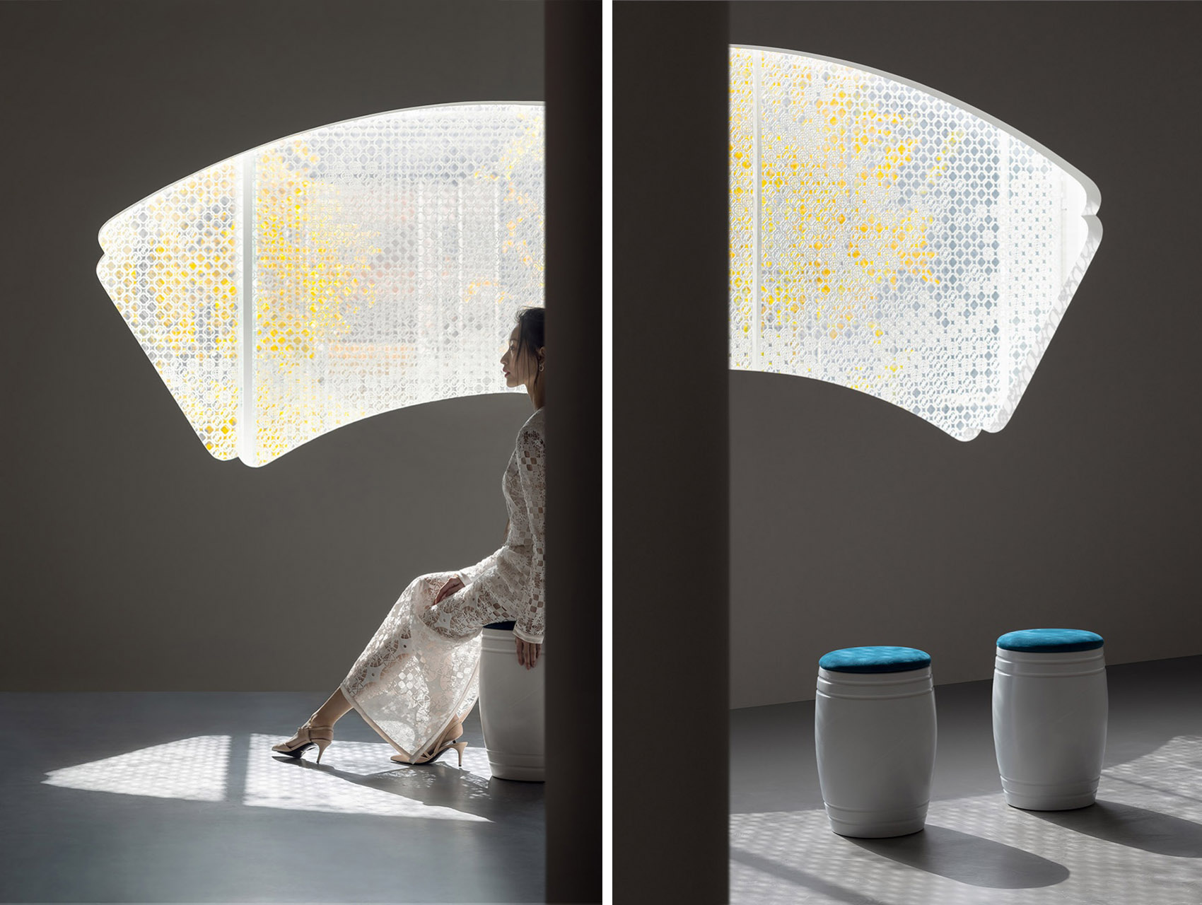 體驗店設計,零售店設計,護膚品零售店設計,美妝零售店設計,零售店設計案例,旗艦店設計,品牌店設計,花西子「隱園」全球首家線下旗艦店,杭州,立品設計Leaping Creative