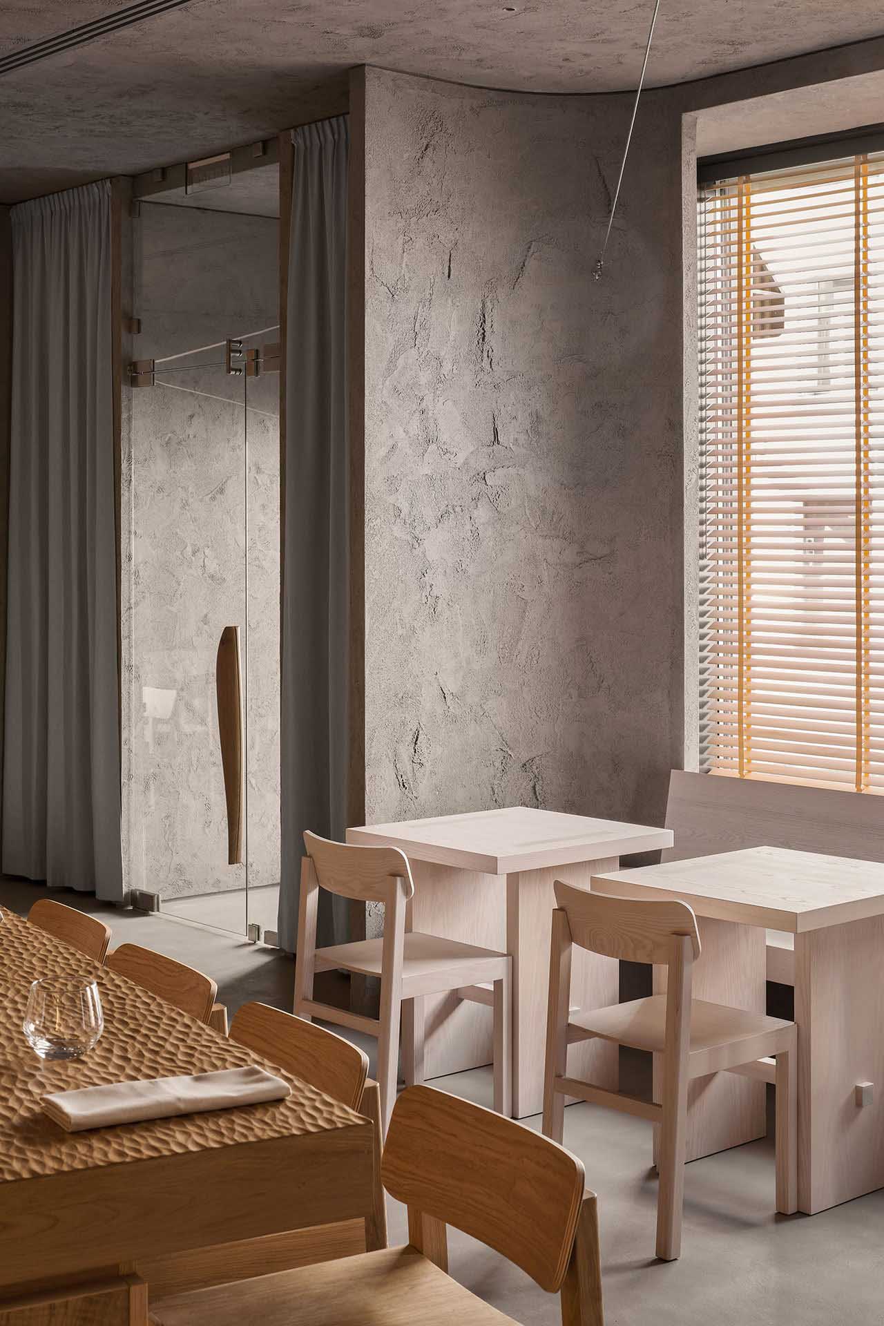 海鮮餐廳設計,餐廳設計案例,原木色,酒吧設計方案,DA bureau,聖彼得堡,極簡主義,Porto 19海鮮餐廳