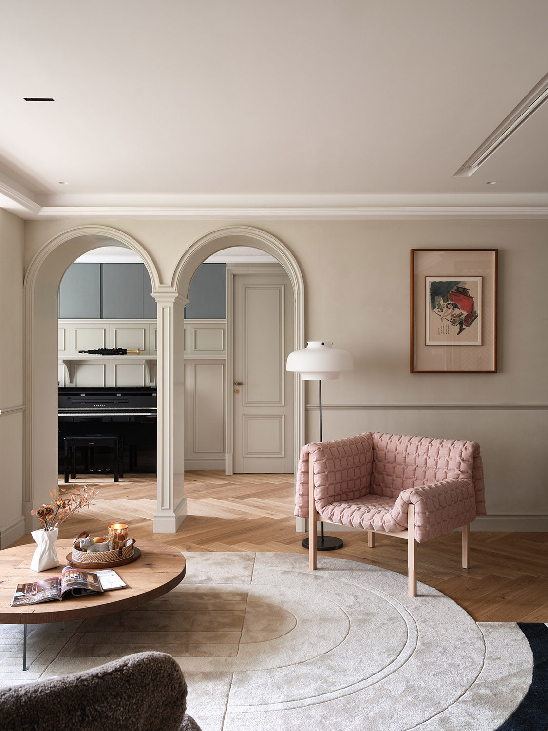 200㎡大平層設計,200㎡,住宅設計案例,住宅設計,法式風格住宅設計,現代法式風格住宅設計,大平層設計,南京西路中凱城市之光,大平層設計案例,大平層設計方案,南京西路大平層-藏有“半畝花田”,示覺設計