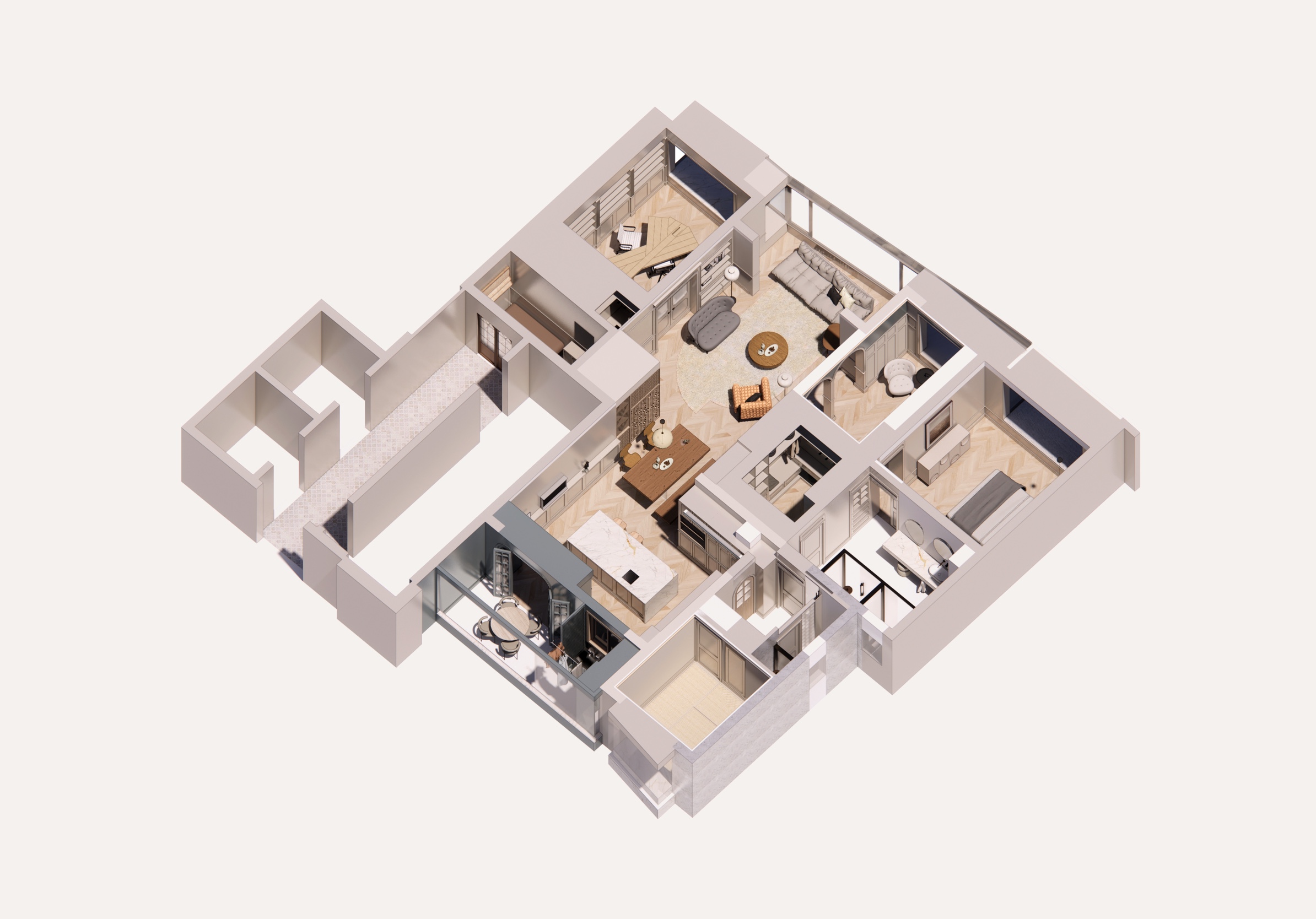 200㎡大平層設計,200㎡,住宅設計案例,住宅設計,法式風格住宅設計,現代法式風格住宅設計,大平層設計,南京西路中凱城市之光,大平層設計案例,大平層設計方案,南京西路大平層-藏有“半畝花田”,示覺設計