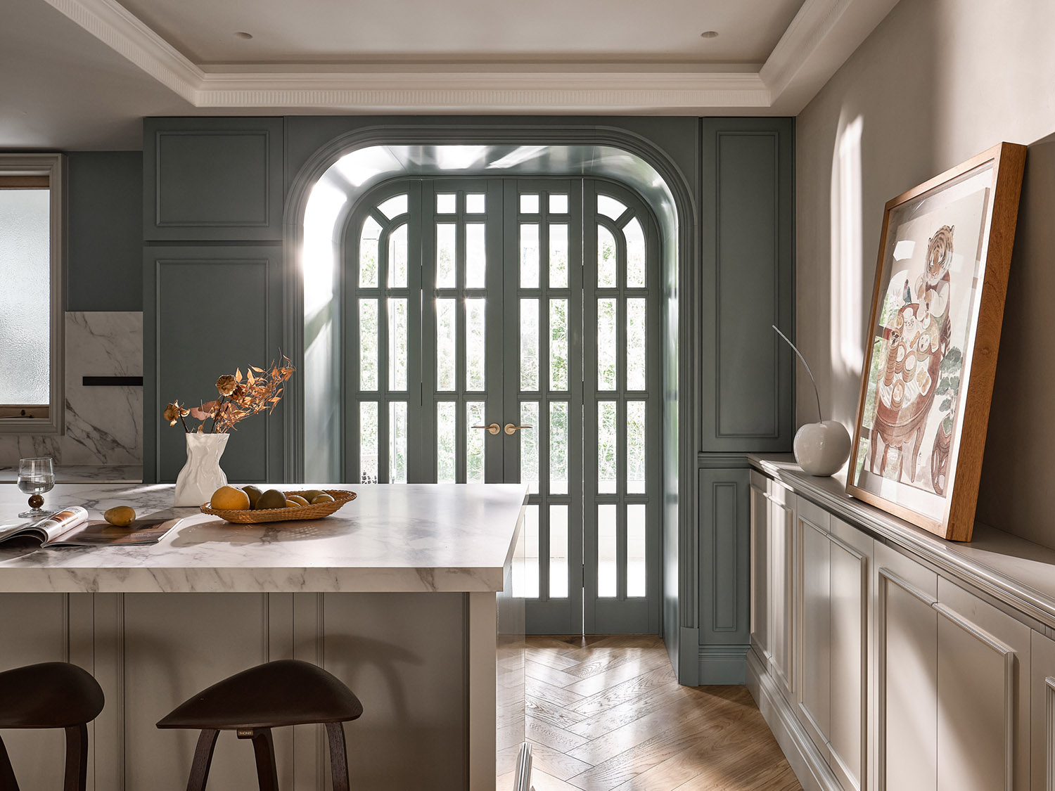 200㎡大平層設計,200㎡,住宅設計案例,住宅設計,法式風格住宅設計,現代法式風格住宅設計,大平層設計,南京西路中凱城市之光,大平層設計案例,大平層設計方案,南京西路大平層-藏有“半畝花田”,示覺設計