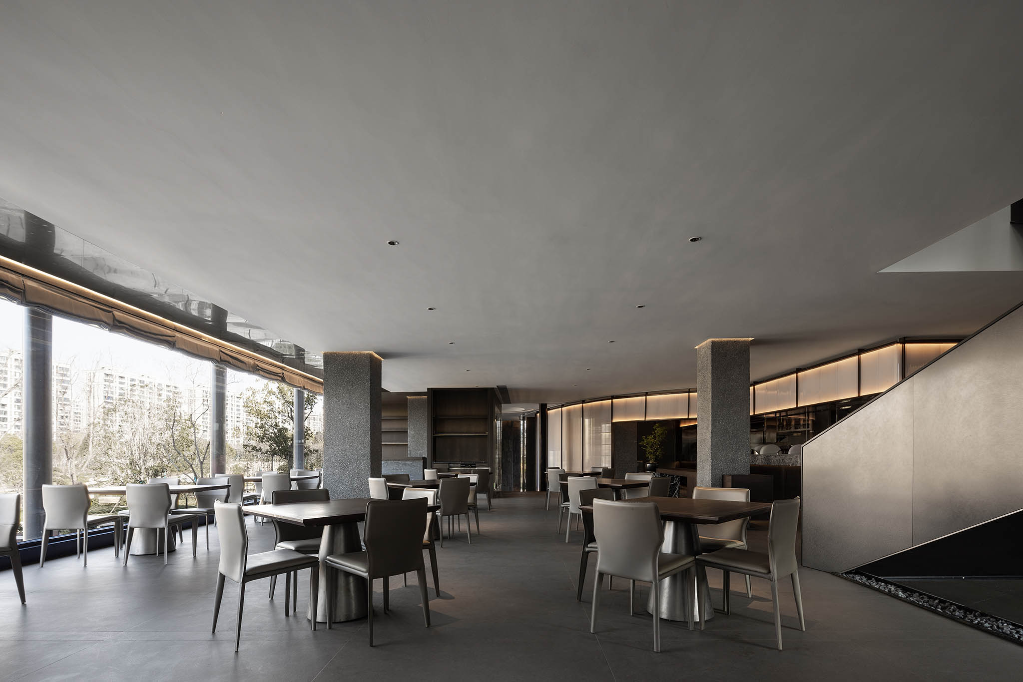 餐廳設計,高檔餐廳設計,餐廳設計案例,餐廳設計方案,餐廳裝修,長沙,洋湖叁號·湖畔餐廳,水木言設計