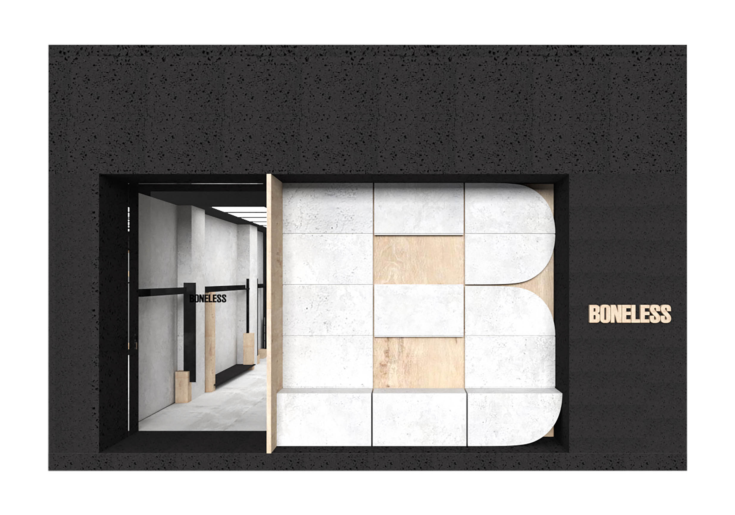 零售店設計,潮牌店設計,商店設計,商鋪設計,零售店設計方案,零售店設計案例,商鋪裝修,潮牌線下店設計,廣州,BONELESS線下店,蘑菇雲設計工作室