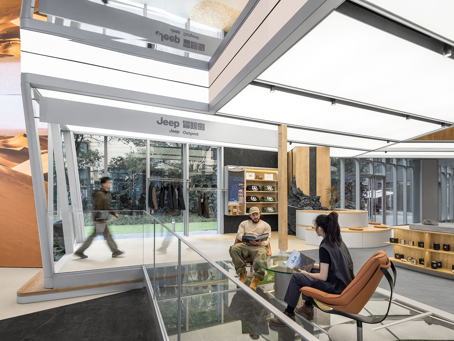 展廳設計,汽車展廳設計,展廳設計案例,展廳設計方案,體驗店設計,汽車體驗店設計,Jeep汽車展廳,Jeep全球首家旗艦體驗中心,上海,Jeep探享中心,旗艦店設計,汽車銷售店設計,INGROUP