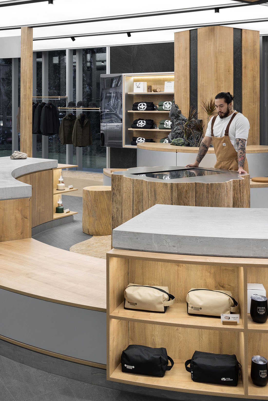 展廳設計,汽車展廳設計,展廳設計案例,展廳設計方案,體驗店設計,汽車體驗店設計,Jeep汽車展廳,Jeep全球首家旗艦體驗中心,上海,Jeep探享中心,旗艦店設計,汽車銷售店設計,INGROUP