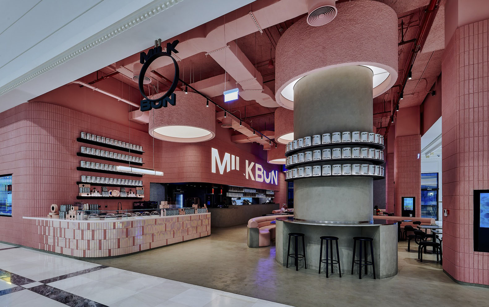 Rabih Geha Architects,卡塔爾,快餐店設計,餐廳設計案例,MILK BUN,休閑餐廳設計