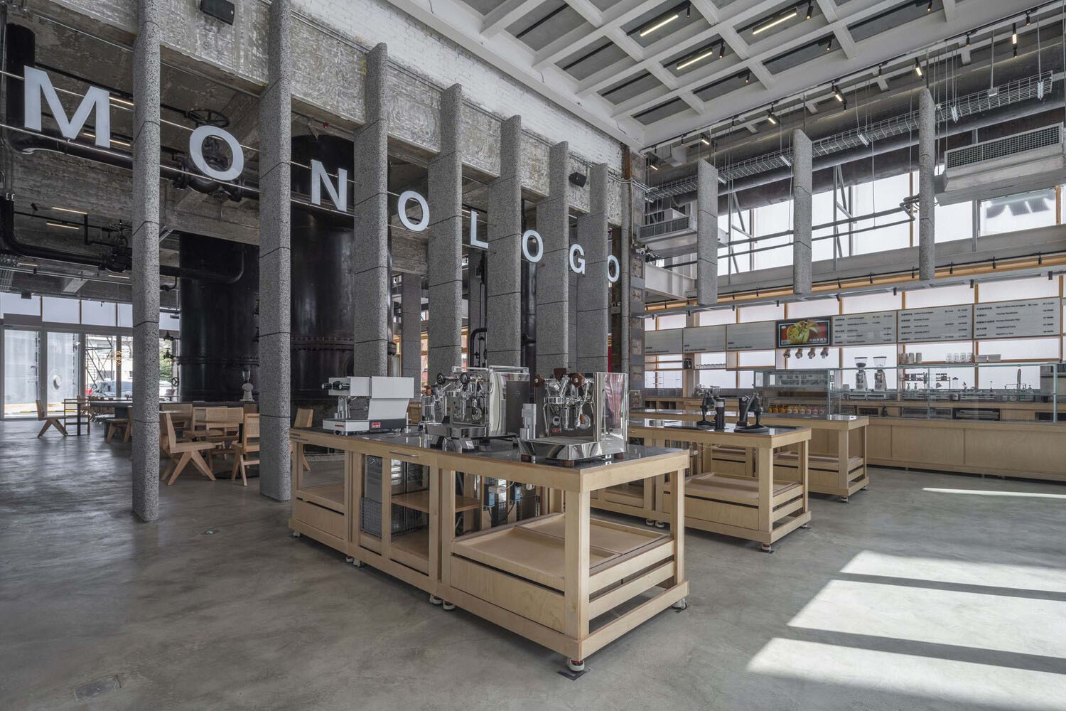 北京咖啡店設計,咖啡店設計,咖啡店設計案例,北京咖啡店,空間站建築師事務所,MONOLOGO,謨農咖啡,375㎡,咖啡廳設計,北京751創意園,北京謨農咖啡,空間站事務所