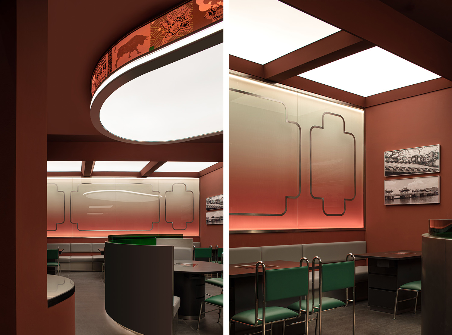 餐廳設計,餐廳設計方案,餐廳設計案例,火鍋店設計,火鍋店設計案例,火鍋店設計方案,火鍋店裝修,杭州,牛很鮮.潮汕牛肉火鍋萬象彙店,慢珊瑚設計