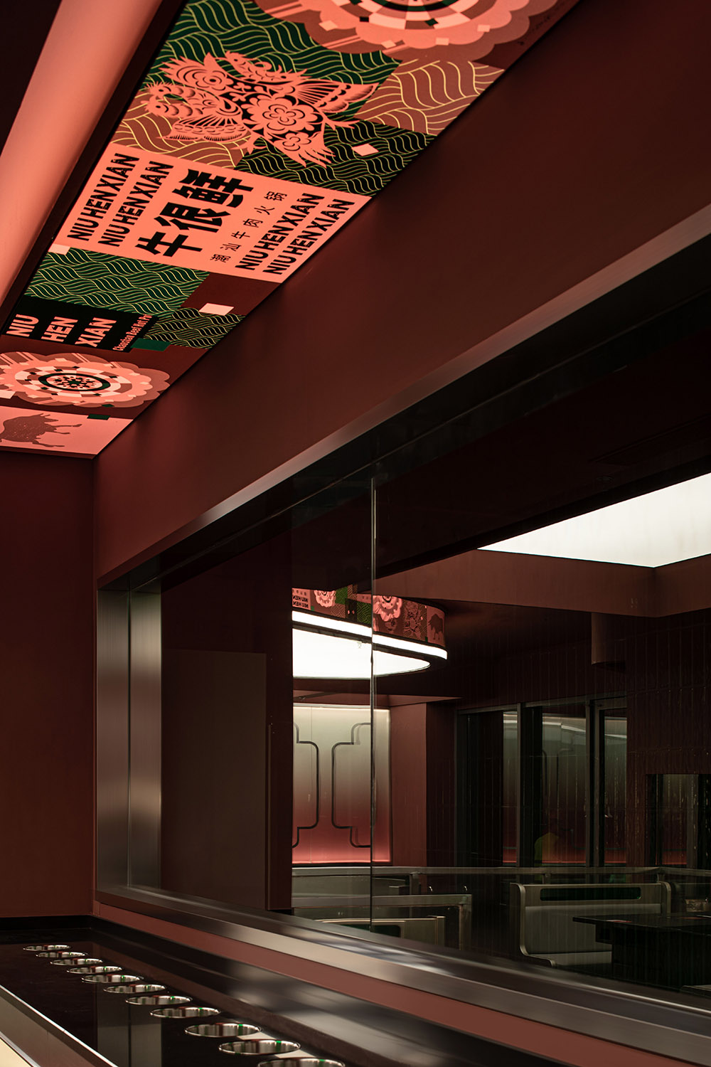 餐廳設計,餐廳設計方案,餐廳設計案例,火鍋店設計,火鍋店設計案例,火鍋店設計方案,火鍋店裝修,杭州,牛很鮮.潮汕牛肉火鍋萬象彙店,慢珊瑚設計