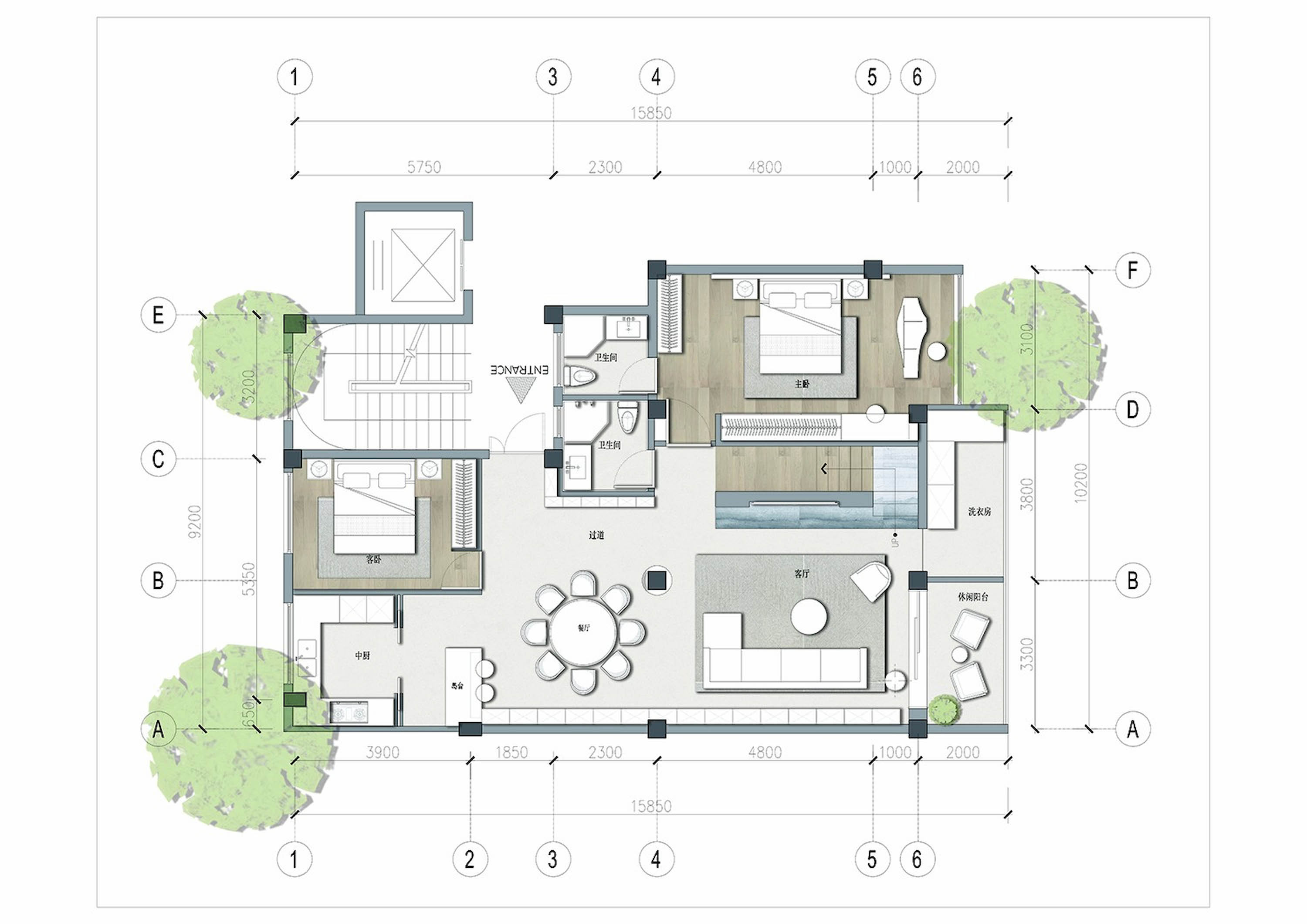 複式公寓設計,複式設計案例,述間設計,麗水,複式住宅,220㎡