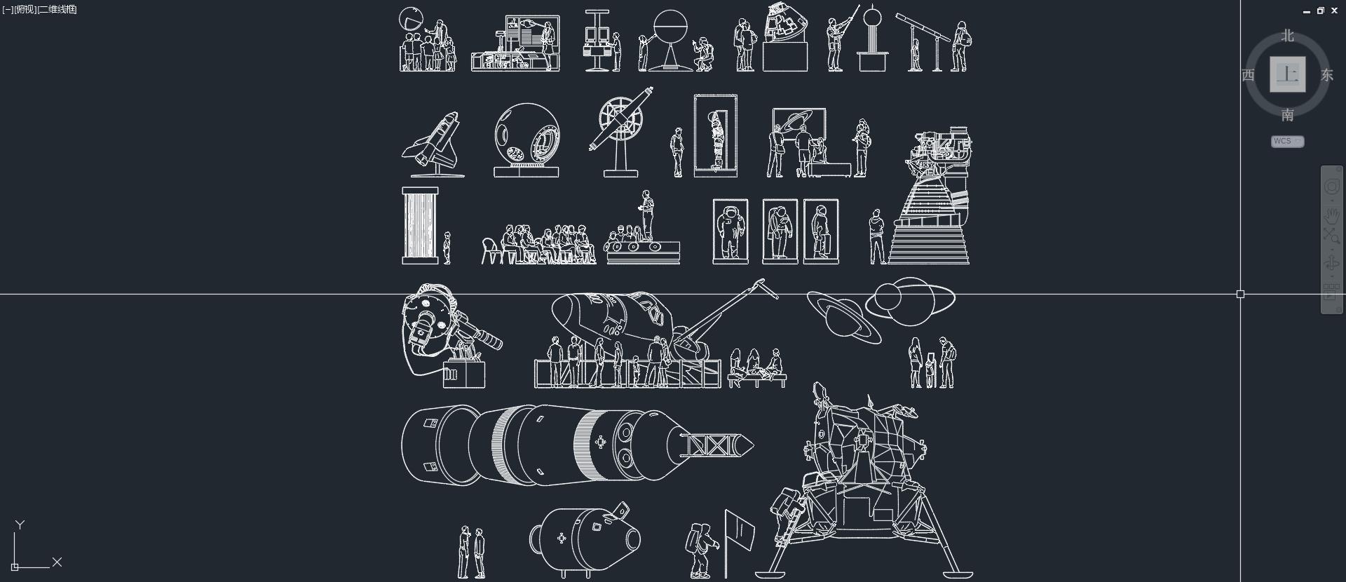 航空航天設備,矢量素材下載,航空航天設計素材人物立麵圖庫,航空航天CAD立麵圖塊