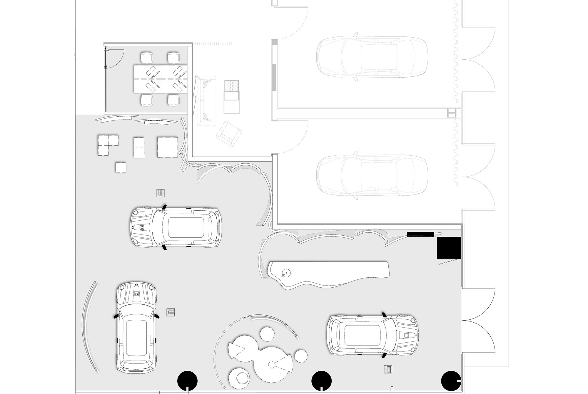 展廳設計,汽車展廳設計,體驗中心設計,體驗店設計,汽車體驗店設計,汽車銷售店設計,展廳設計案例,展廳設計方案,MINI前海客戶體驗中心,深圳,ARCHIHOPE朱海博建築事務所