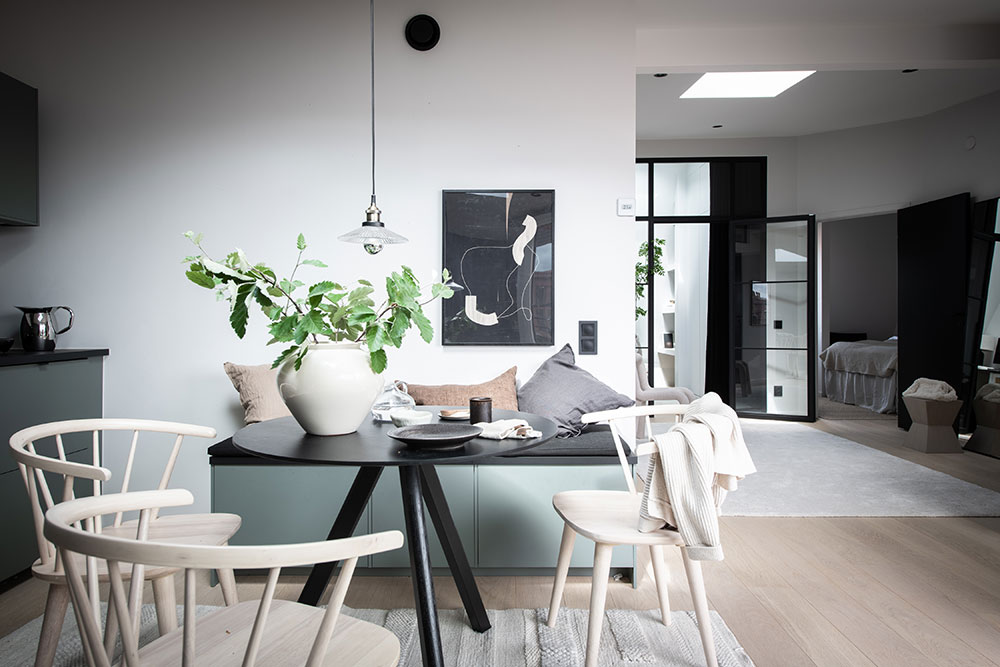 公寓設計,頂層公寓設計案例,Burfors,65㎡,瑞典,哥德堡,頂層閣樓,小戶型設計