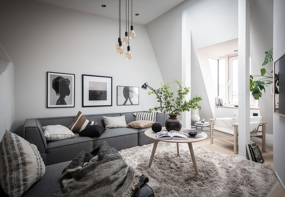 公寓設計,頂層公寓設計案例,Burfors,65㎡,瑞典,哥德堡,頂層閣樓,小戶型設計