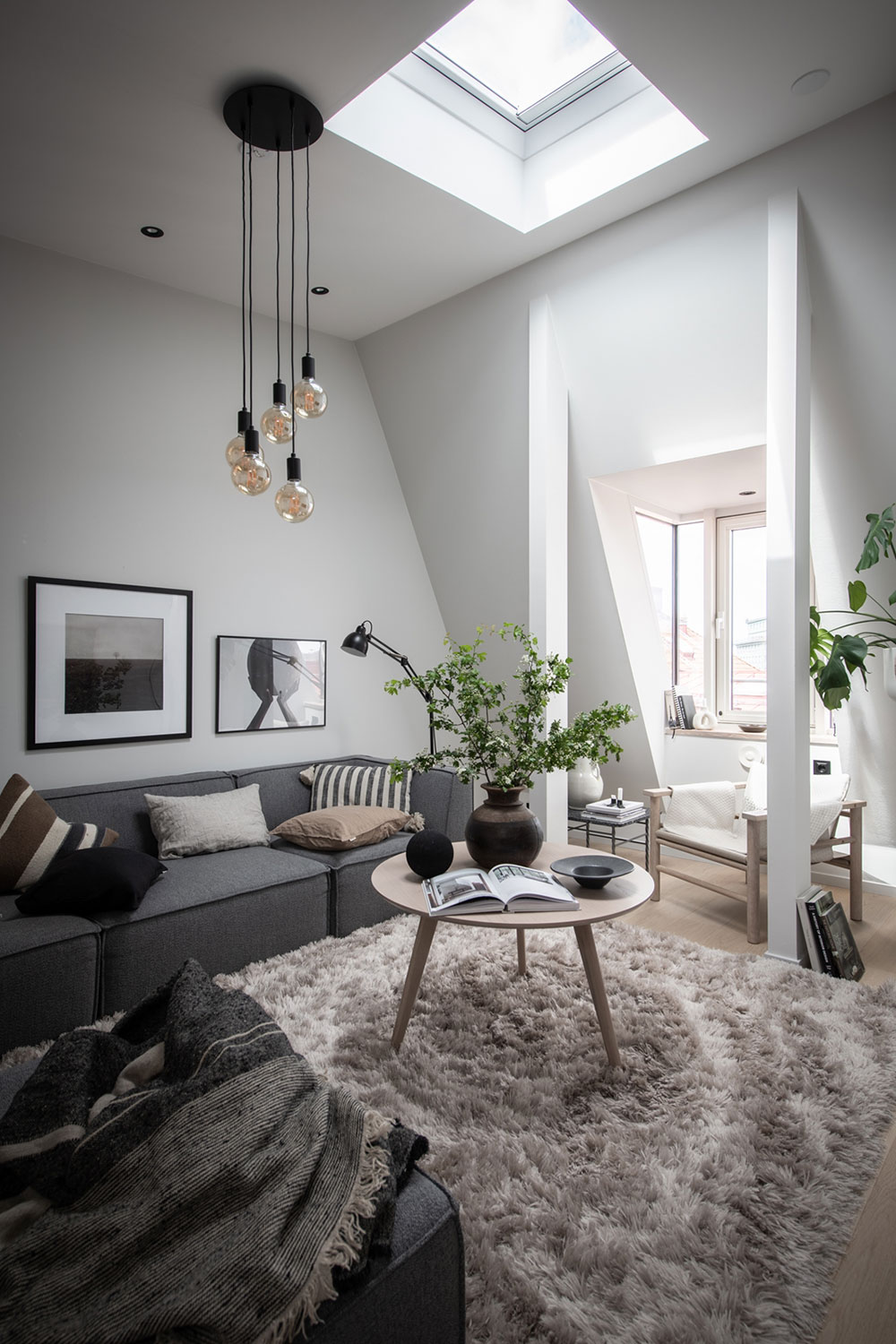 公寓設計,頂層公寓設計案例,Burfors,65㎡,瑞典,哥德堡,頂層閣樓,小戶型設計
