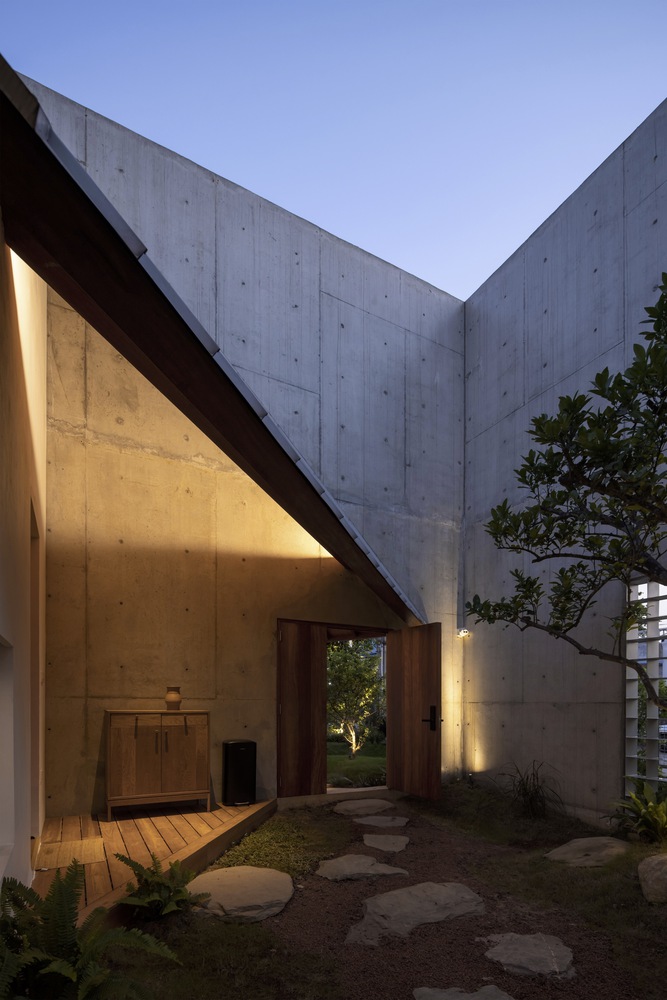 住宅設計,300㎡,庭院住宅設計,日式住宅設計案例,AHL architects,清水混凝土,越南,日式庭院,庭院設計