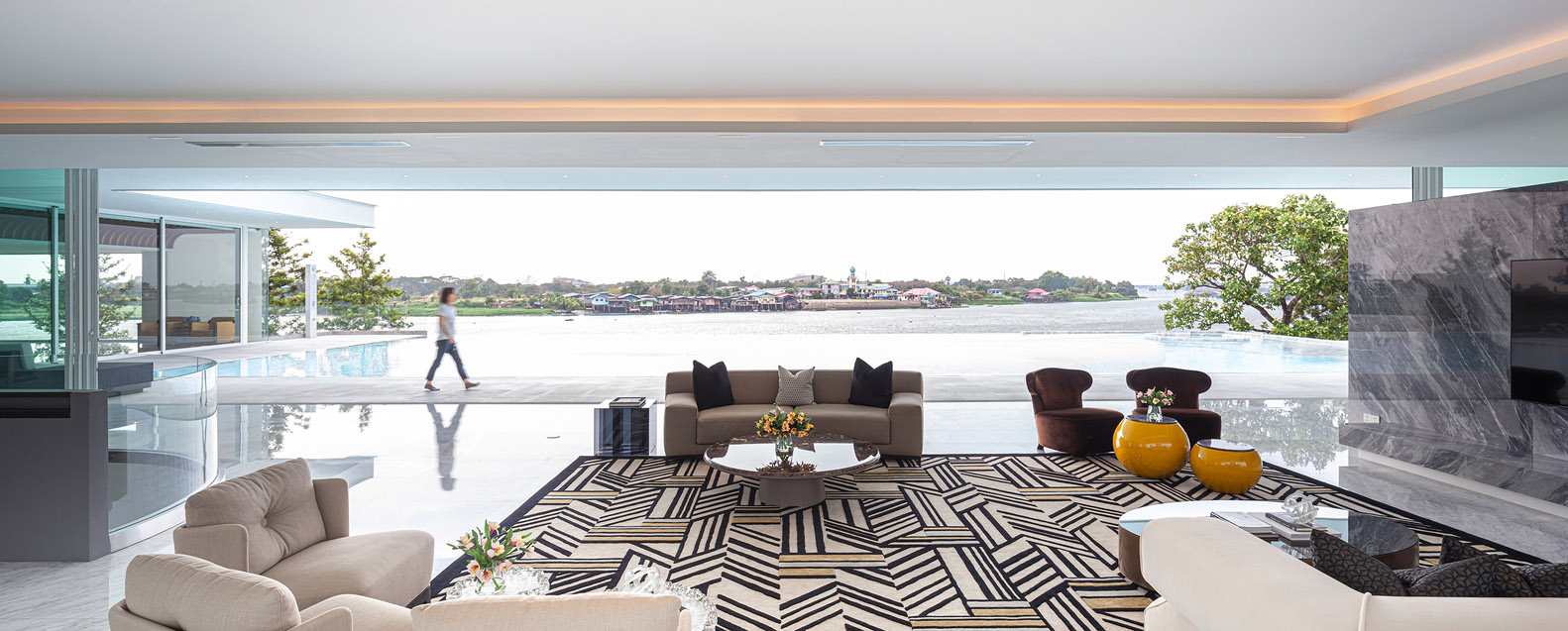 別墅設計,4500㎡,泰國,獨棟別墅設計,豪宅設計,別墅設計案例,別墅裝修,現代風格別墅設計,OfficeAT,現代風格別墅設計案例,濱河別墅
