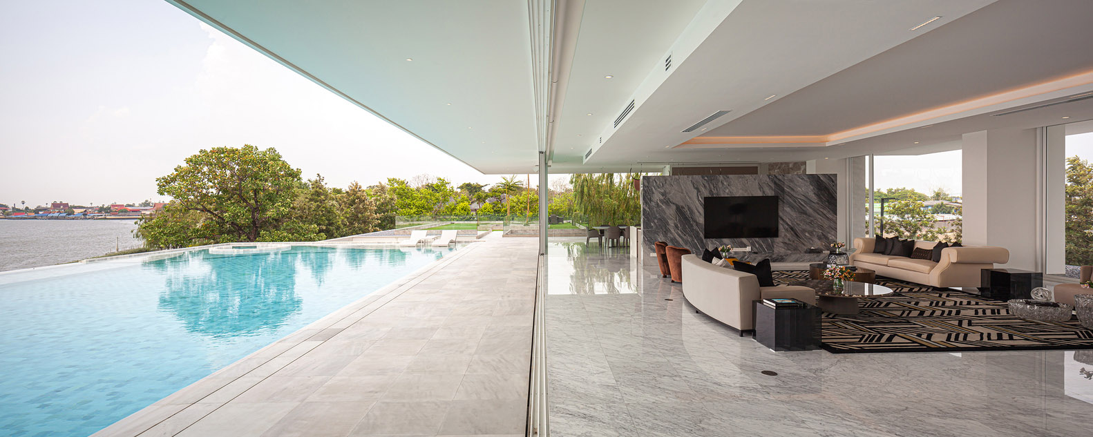 別墅設計,4500㎡,泰國,獨棟別墅設計,豪宅設計,別墅設計案例,別墅裝修,現代風格別墅設計,OfficeAT,現代風格別墅設計案例,濱河別墅