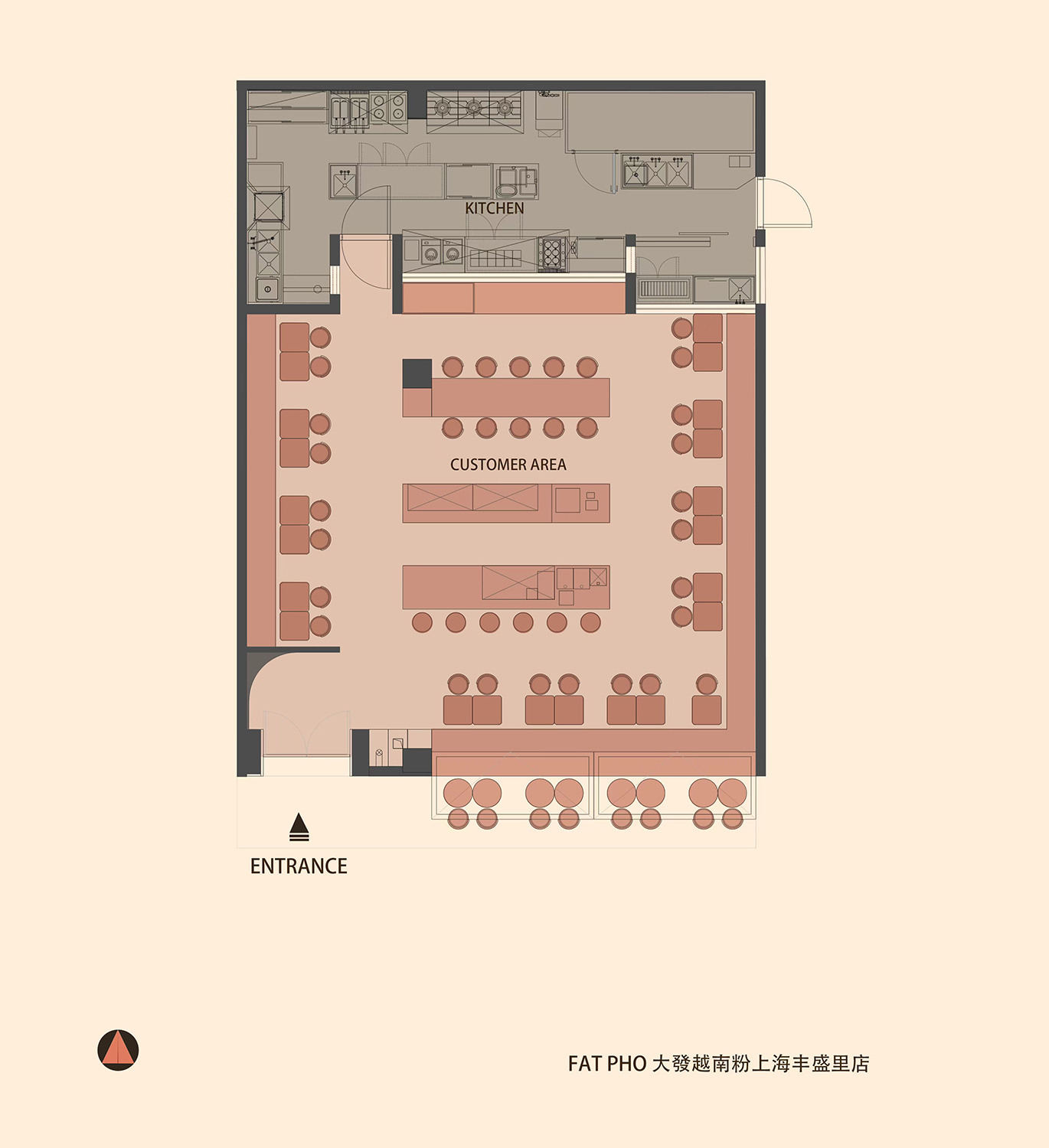 餐廳設計,快餐店設計,商場餐廳設計,餐廳設計案例,餐廳設計方案,餐廳裝修,休閑餐廳設計,FAT PHO大發越南粉上海豐盛裏店,上海,YEAP LAB