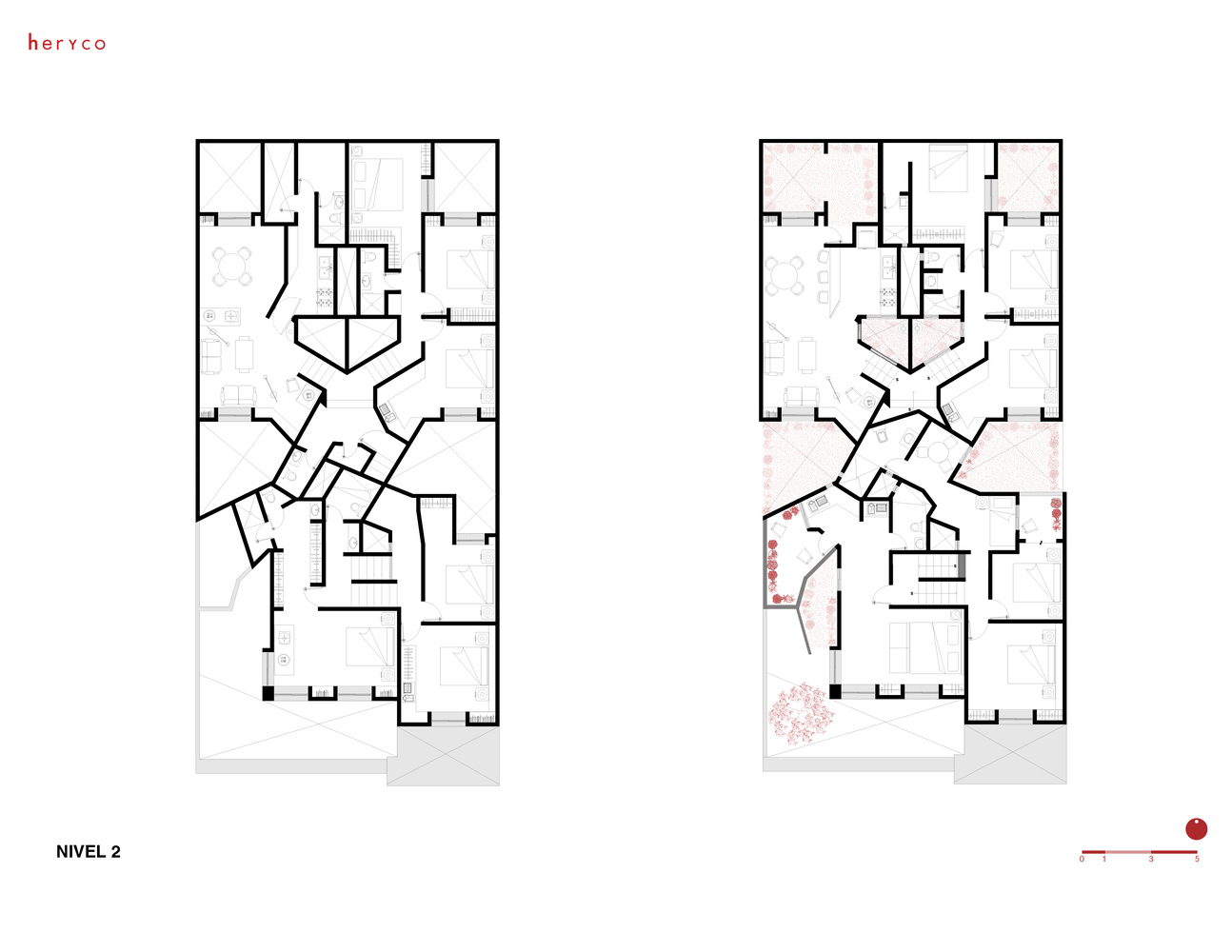 Heryco,住宅設計,家裝設計,公寓設計案例,家裝設計方案,公寓設計,公寓樓改造,墨西哥,公寓改造,550㎡