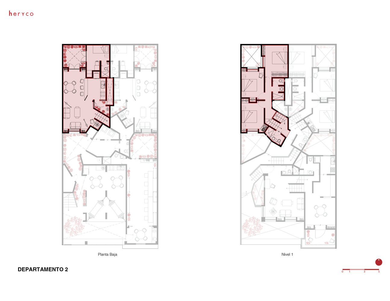 Heryco,住宅設計,家裝設計,公寓設計案例,家裝設計方案,公寓設計,公寓樓改造,墨西哥,公寓改造,550㎡