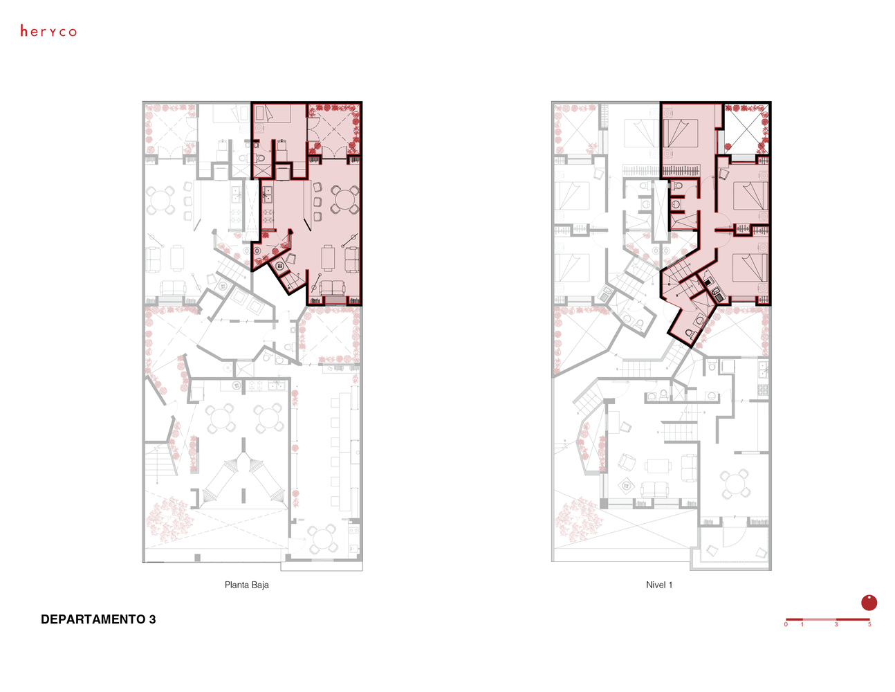Heryco,住宅設計,家裝設計,公寓設計案例,家裝設計方案,公寓設計,公寓樓改造,墨西哥,公寓改造,550㎡