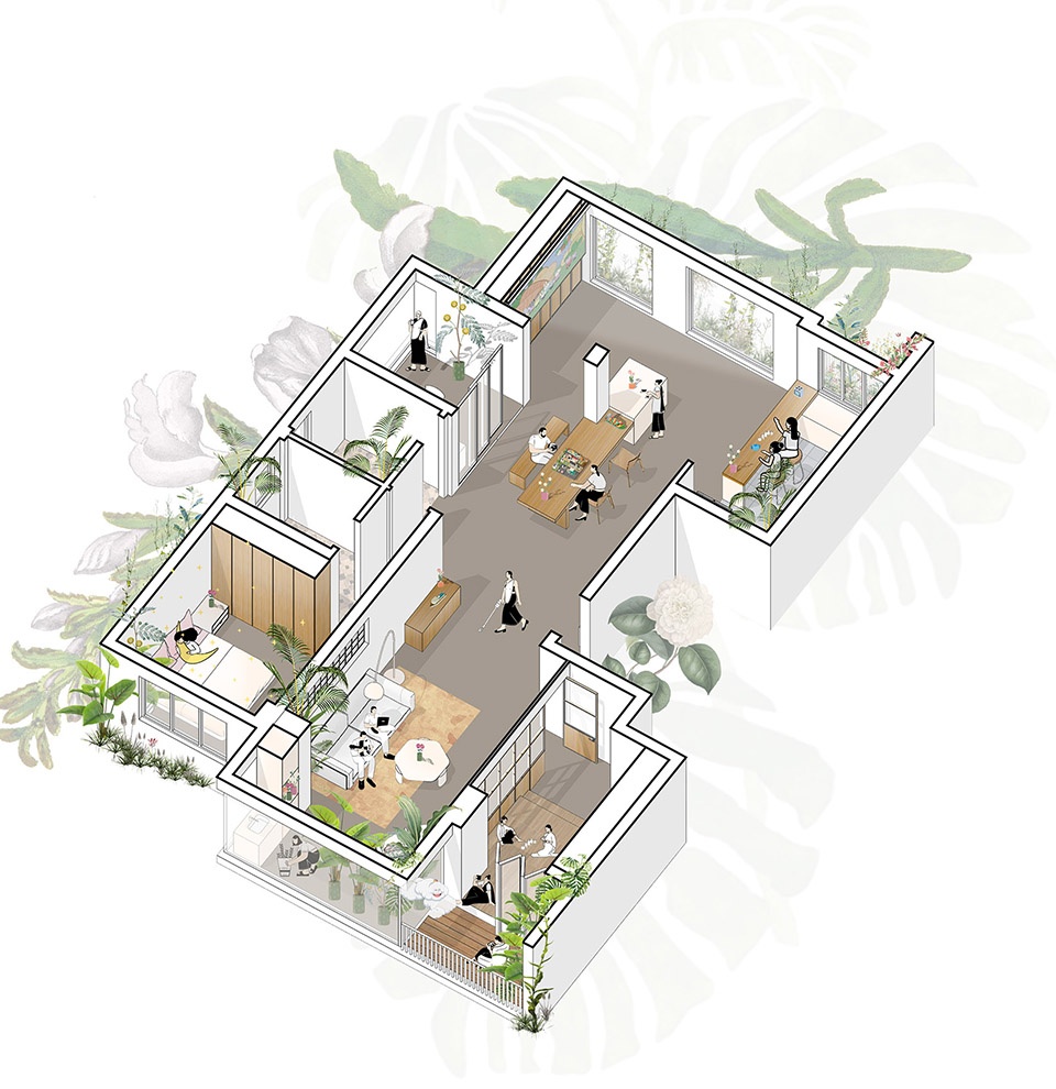 135㎡,135㎡住宅設計,家裝設計,家裝設計案例,家裝設計方案,現代風格住宅設計,極簡風格住宅設計,公寓設計,浙江紹興,自由自“宅”的家,同在建築設計