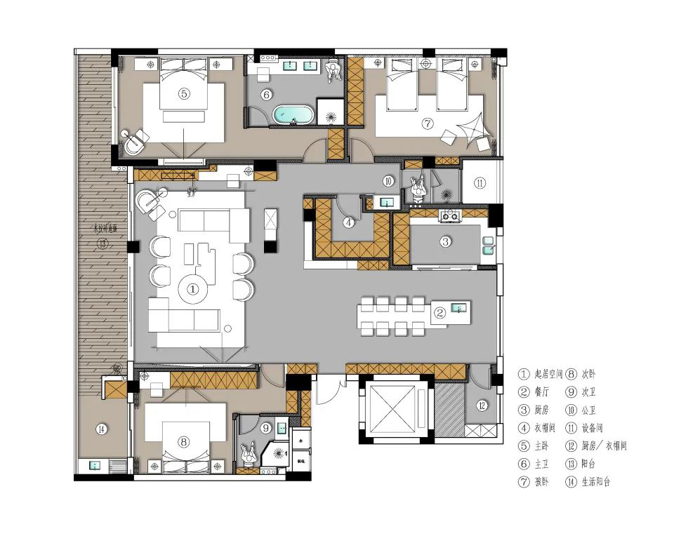 卡莫設計,家裝設計,家裝設計案例,大平層設計方案,金華大平層,大平層,金華,213㎡
