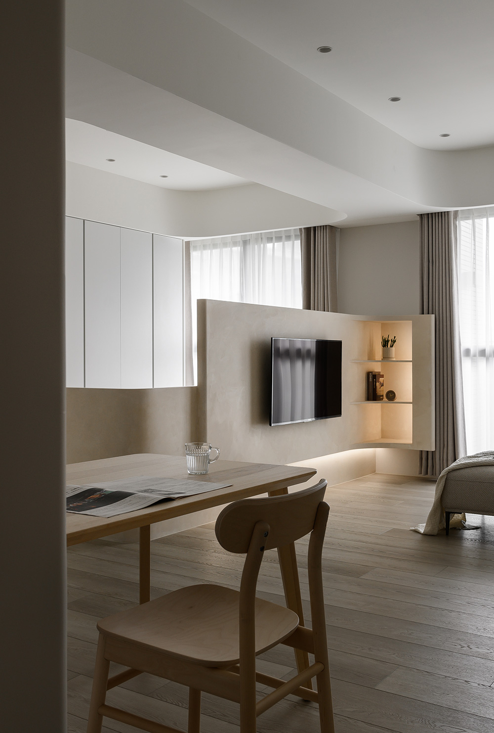 85㎡公寓設計,85㎡,公寓設計,住宅設計,住宅設計方案,住宅設計案例,舊房翻新,原木色,日式侘寂,侘寂風格