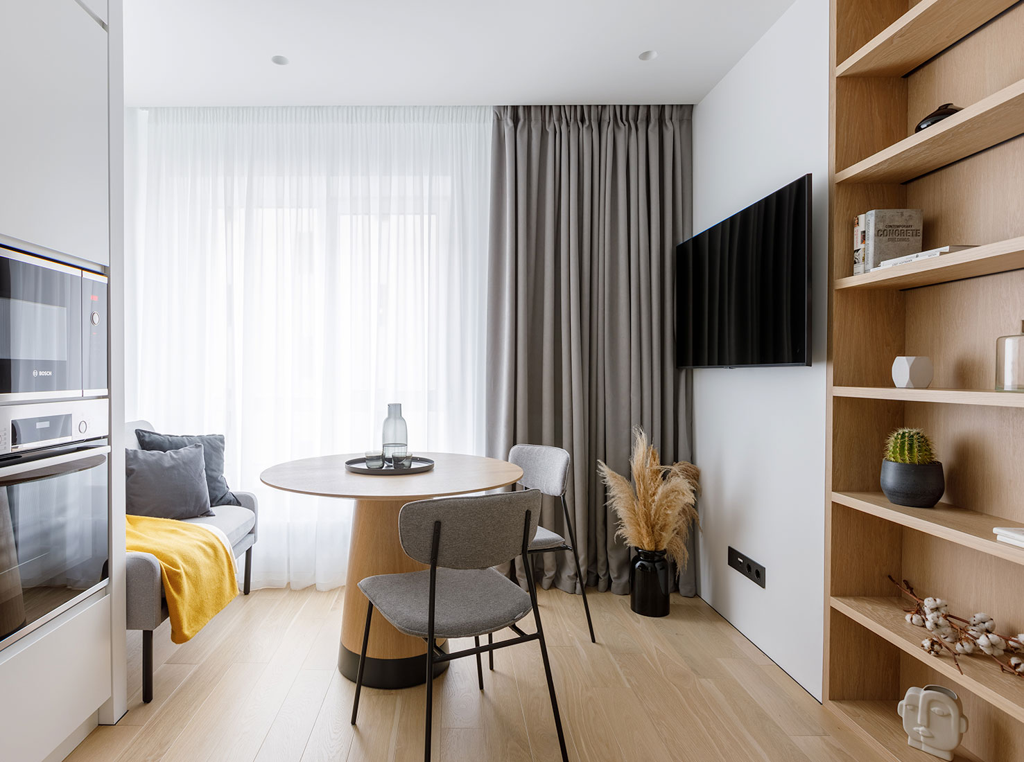 Planka,公寓設計,小戶型設計案例,小公寓設計,單身公寓,原木色+白色,莫斯科,36㎡
