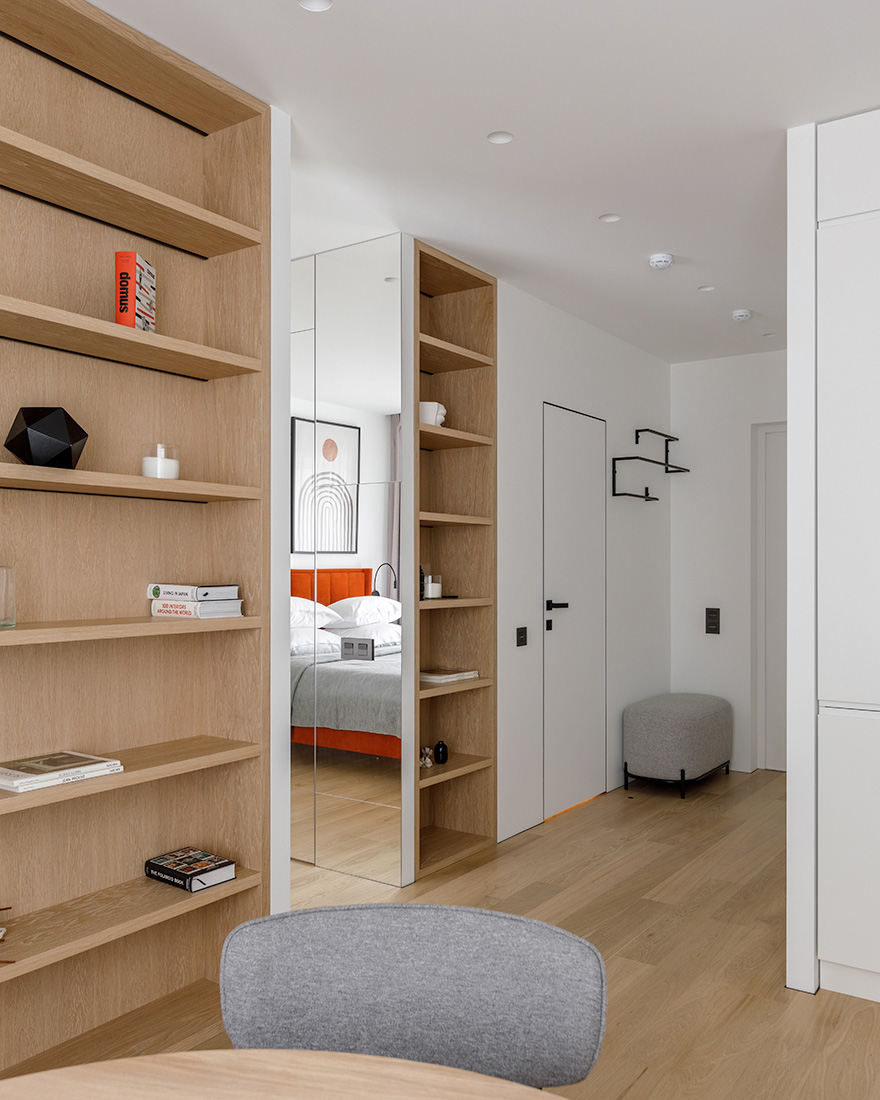 Planka,公寓設計,小戶型設計案例,小公寓設計,單身公寓,原木色+白色,莫斯科,36㎡