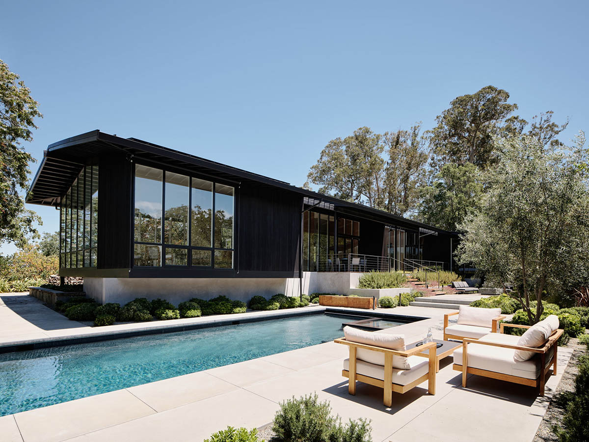 別墅設計,美國,原木色,極簡風格,別墅設計案例,泳池庭院別墅,別墅設計方案,加利福尼亞,Piechota Architecture