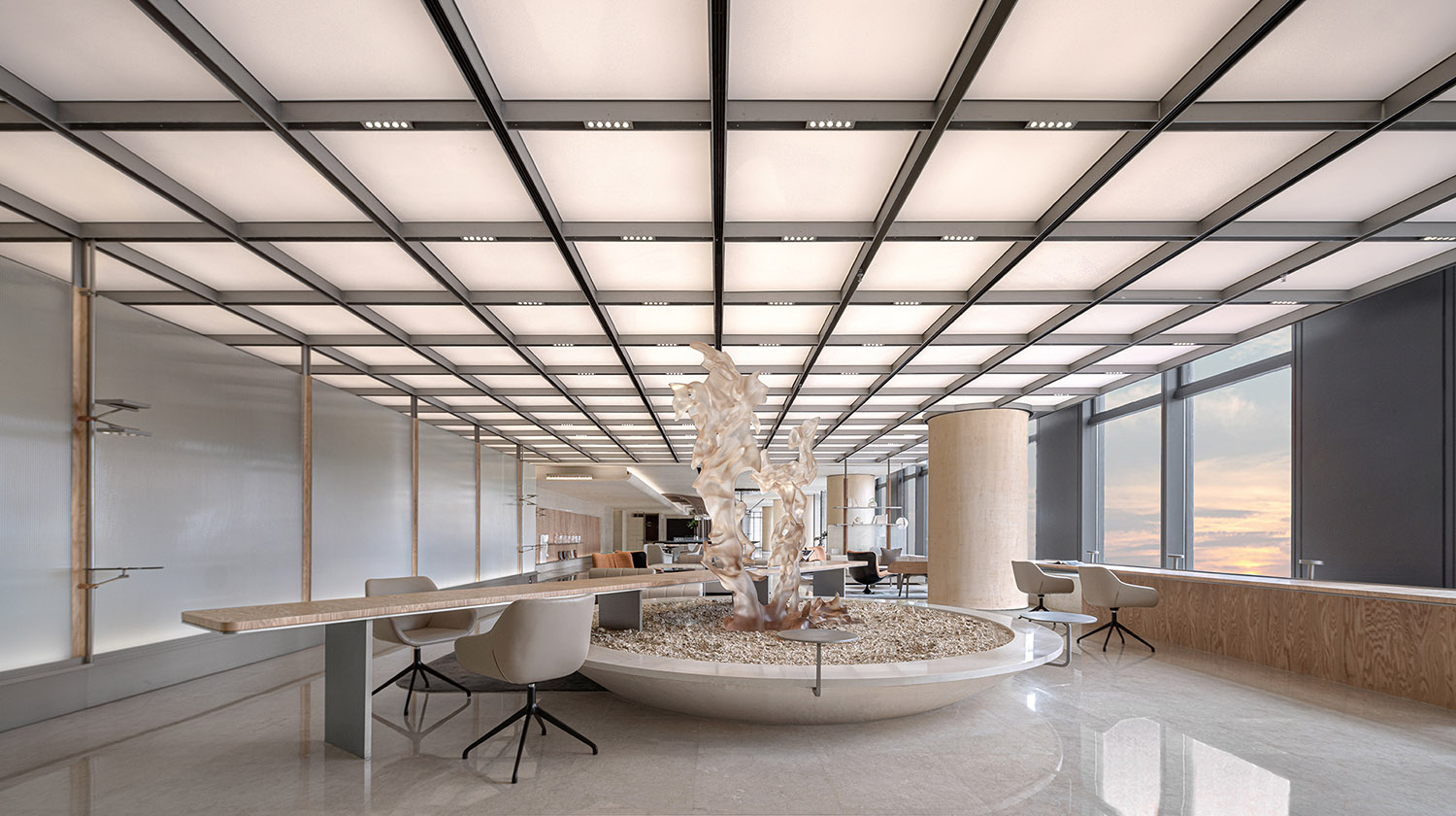 售樓處設計,營銷中心設計,現代風格售樓處設計,售樓處設計案例,售樓處設計方案,海南,海南華潤城市展廳引領未來辦公新品質,TOMO東木築造