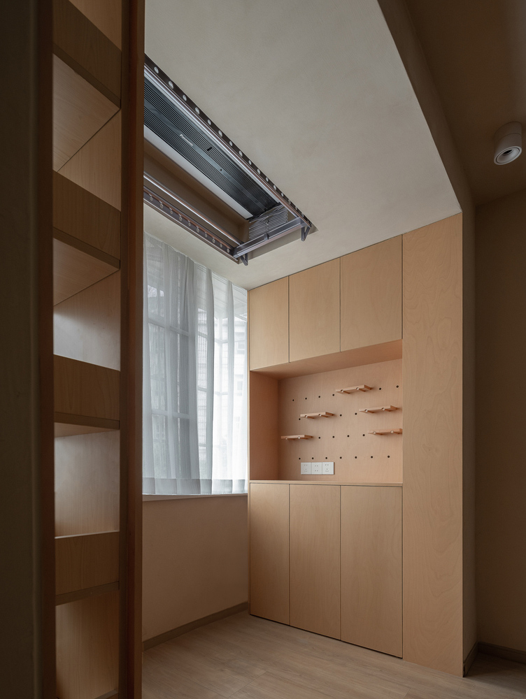 彈性工作室,公寓設計,小戶型設計案例,小公寓設計,單身公寓,原木色,50㎡,微水泥,上海